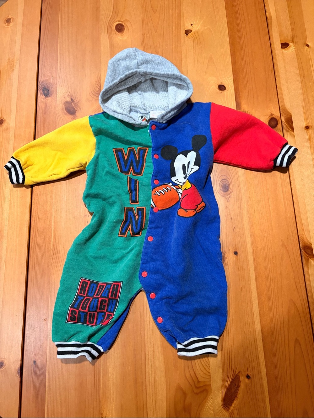 Vintage 90s Mickey Football One-Piece Romper